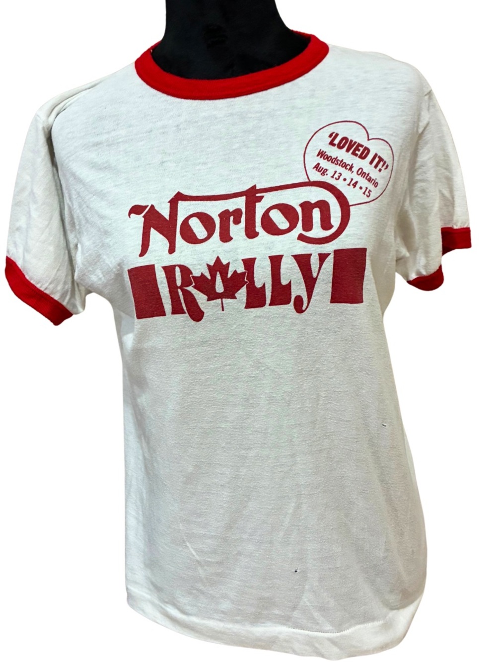 Vintage 1982 Norton Rally Ringer T-Shirt Woodstock Ontario Canada M